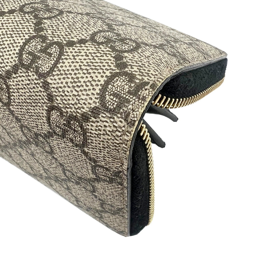 GUCCI GG Supreme Zip Around Long Wallet Brown Beige Tan the - Picture 4 of 8